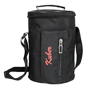 Kuber Industries Canvas Lunch Bag for Men, Women and Kids, Lunch Bag for School, Picnic, Office, Carry Bag for Lunch Box (Black)