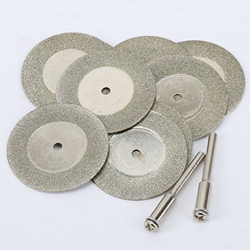 10Pcs 35mm Diamant Schneidscheiben Schleifscheiben mit 2 Arbors Drehwerkzeug f¨¹r Bohrer Dremel - 5