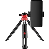Amazon Basics Portable & Flexible Mini Tripod with Mobile Holder & 360 Degree Ball Head | for Smart Phones, Compact Cameras, 
