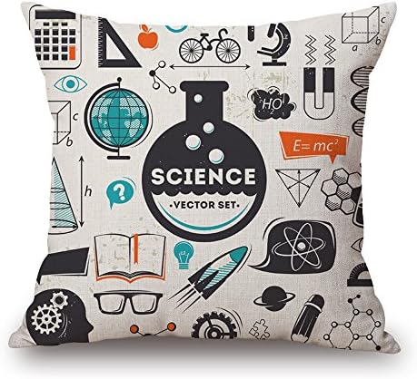 SCIENCE Pillowcase Cotton Linen Decorative Home Throw Pillow Cushion Case 18" / 45x45cm