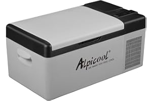 Alpicool EC15 15L Eléctrica Nevera de Coche portátil Frigoríficos mini Refrigerador de Coche 12/24V CC congelador del automóvil para Hogar Aire Libre Camping, Viajes(Pila no incluida)