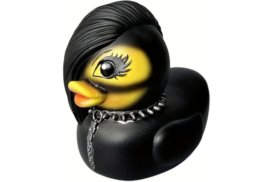 1pc Gothic Punk Rock Theme Duck Shaped Figurine, Handmade Lightweight Resin Car Ornament, Gift for Home Room Decor - Style 5