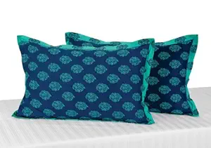 Swayam Drape and Dream Cotton 2 Piece Pillow Cover Set - Turquoise (PC02-2008)