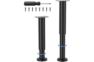 VETIN 2 Stück Möbelfüße Verstellbar, Möbelfüße Höhenverstellbar 18-30cm, Metall Schwarz Möbelbeine, Möbelbeine für Schrank Fernsehschrank Bett Sofa Nachttisch Lehrstuhl Badezimmerschrank