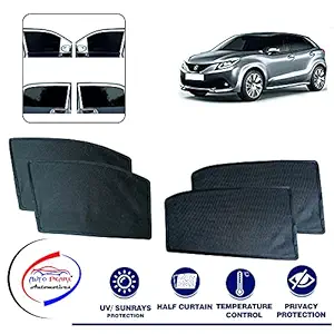 Auto Pearl Black Z Window Plug-in Half Sun Shades Car Curtain for Baleno (Set of 4)