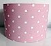 CHILDREN'S, GIRLS, PINK POLKA DOT FABRIC LAMP OR LIGHT SHADE LARGE