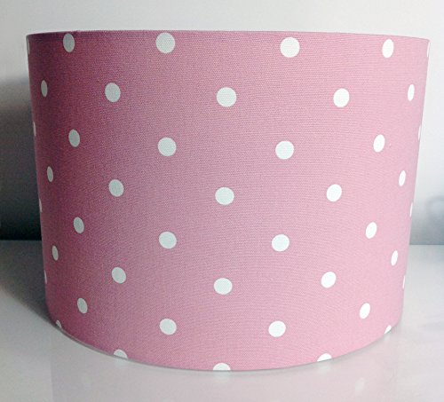 CHILDREN'S, GIRLS, PINK POLKA DOT FABRIC LAMP OR LIGHT SHADE LARGE