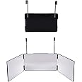 BFBMQYJ 3 Way Mirror for Hair Cutting - 360 Barber Mirror Self Haircut and Styling with Height Adjustable Telescoping Hooks, Portable Trifold Mirrors to Shave Your Head and Neckline at Home, Travel