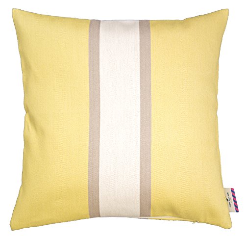 TOM TAILOR 562448 Kissenhülle T-Bold Stripe, 40 x 40 cm, gelb / weiß