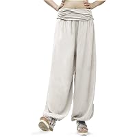 Sarouel Femme Grande Taille Hippie Fluide Été - Pantalon Yoga Pilates Léger Ample Chic Indien Plage