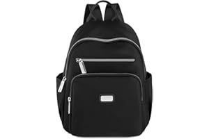 YANAIER Ladies Fashion Backpack Rucksack Water Repellent Nylon Shoulder Bag Anti-theft Travel Bag Daypack for Women Girls Black