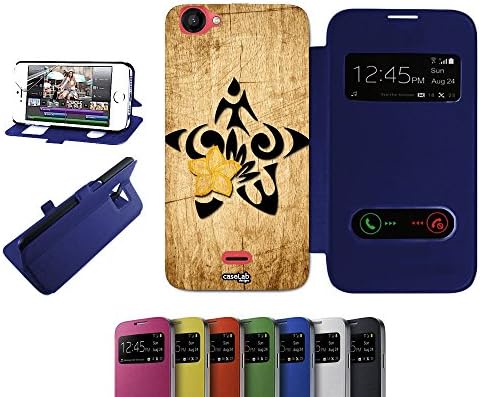 CASELABDESIGNS S VIEW BOOK CASE COVER BLUE EFFETTO LEGNO STELLINA TRIBU' FOR WIKO RAINBOW JAM BLU - BODY S VIEW BOOK BLUE MATERIAL PROTECTIVE SHOCK