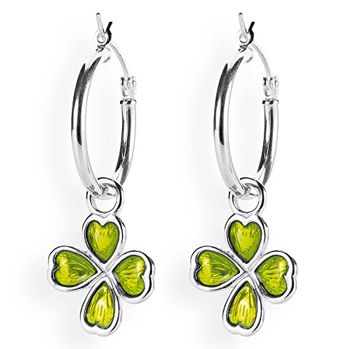 Heartbreaker Damen- Ohring Einhnger Style und Go fr Creolen Kleeblatt 925 Silber Brandlack LD MR 50