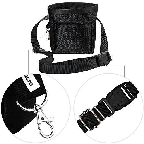Zacro-Black-Dog-Treat-Training-Pouch-Carrying-Dog-Food-Adjustable-Waist-Bag-for-Pet-Trainers-and-One-Set-of-Free-Training-Clicke
