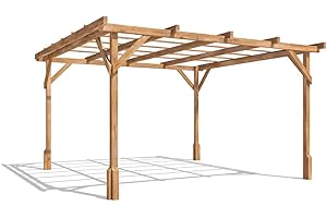 Dunster House Wooden Pergola 3 x 3 Metres Garden Plant Frame Kit Utopia