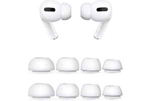 aceyoon Ear Tips for Airpods Pro [4 Pairs] XS S M L Replacement Earbuds Tips with Noise Reduction Hole Silicone Ear Tips for Airpods Pro Fit in the Charging Case (White)
