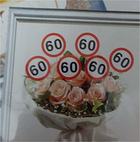 60.Geburtstag Stecker im 3er Set für Torte oder Blumenstrauß Geburtstagsschild zum 60. Geburtstag der Zahlenstecker mit 60 ist eine schöne Dekoration für Geburtstag Jubiläum Party oder andere Anlässe - 3