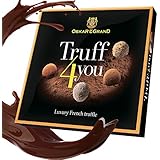 Chocolate truffles assorted dusted with cacao, Oskar le Grand luxury gift box.