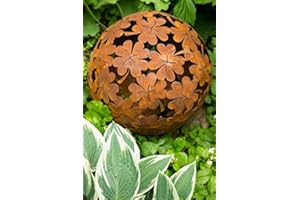 ‎KUHEIGA KUHEIGA Dekokugel, Rost Ø 35cm Blume Deko-Kugel Gartenkugel Edelrost Kugel