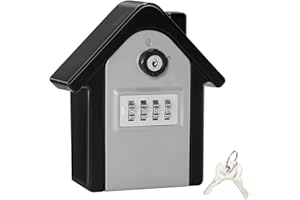 WACCET Boite a Cle Securisee Mural Boite a Clé avec Code Numérique & Clés d'urgence, Grand Key Safe Box Format XL Coffre a Clef Extérieur pour Maison, Bureau, Usine, Garages (Argent)