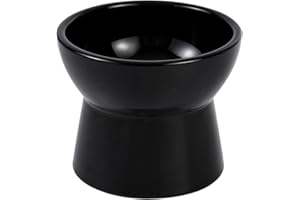 HCHLQLZ Podwyższona ceramiczna miska na wodę dla kota - podwyższona miska na karmę dla kotów przeciw wymiotom - duże wysokie miski do karmienia kotów - bardzo szeroka miska dla kota przyjazna dla wąsów -