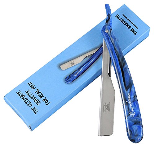 CANDURE® - Maroon Professional Stainless Steel Straight Cut Throat Razor - Traditional razor, Raptor Shavette - Men's shaving razor - Hair removal razor (Razor Blades are not included)+ Free travel Case