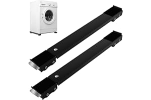 Baxcdyswe Rotelle per Spostare Mobili, Regolabile Base per Lavatrice, Sposta Mobili con Ruote, Carrello Lavatrice, Supporto Lavatrice per Asciugatrice, Frigorifero Fino a 300 kg 24 Ruotes Base (Nero)