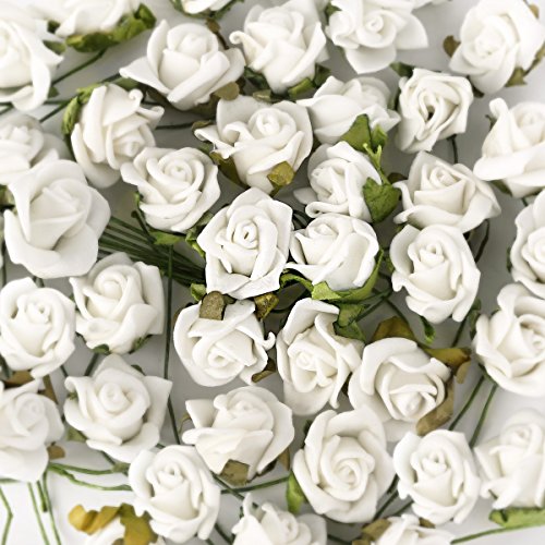 100er WEISS Schaumrosen Brautstrauss Rosenstrauss Kunstrose Hochzeit Deko