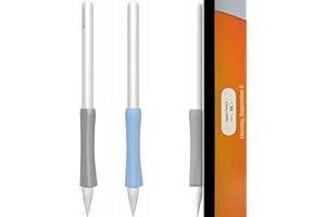SIXFU Grip Designed for Apple Pencil Pro/ 2nd Generation/USB-C Support Magnetic Charging, 2 PCS Cover Accessories Compatible with iPad iPencil Stylus Pen(Blue,Gray)