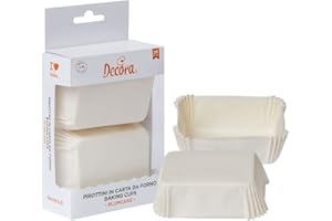 DREAM' S PARTY 36 Pirottini PLUM CAKE - Rettangolari GRANDI in carta forno - BIANCO - pirottino decorazione decorativi per DOLCI, dolcetti - ideale per pasqua, natale festa