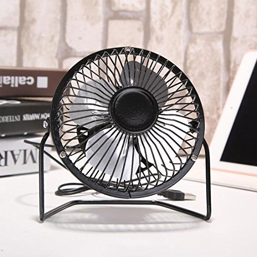 4 Zoll Mini Fan Tragbarer Metall-Lüfter, Ruhiger Persönlicher Mini Tischventilator, Mini USB Ventilator desktop Lüfter Neigbar Für Den Schreibtisch Klein, Kompakt Und Kraftvoll, Mit An/Ausschalter – schwarz - 6