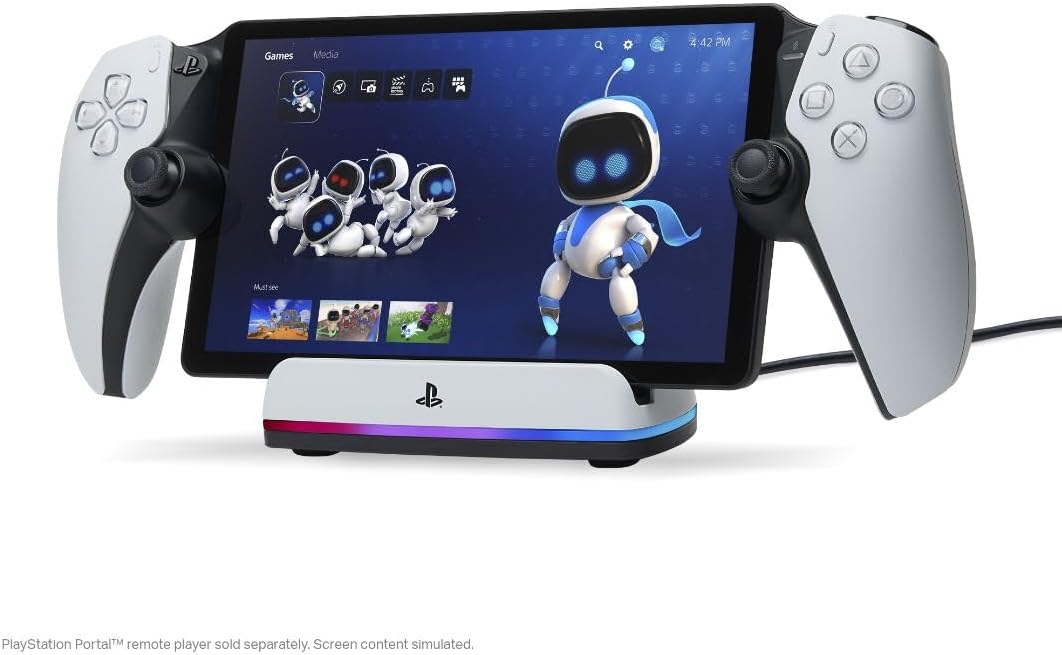 Estación de Carga PowerA para PlayStation Portal™ Remote Player con Lumectra™, iluminación RGB, alimentación USB, Cargador ma