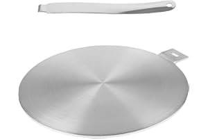 ‎WOPPLXY WOPPLXY Induktion Adapterplatte mit Abnehmbarem Griff, Ø24cm Adapterplatte für Induktionsherd, Adapter Induktionskochfeld Edelstahl für die Verwendung von Kochgschirr auf Induktion