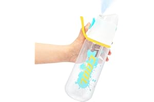 SUPERFA Sports Water Bottle with Spray Mist, 750ml Drinking Bottles for Kids Cycling Fitness Cooling