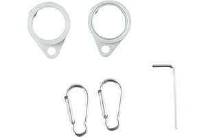 Sileduove 2 anillos de montaje para mástil de para bandera, aleación de aluminio para poste de 0.7 a 1 pulgada, rotación de para 360°, montaje de ojales antienvoltura