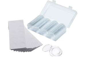 Jiusion 60 pezzi contenitore per monete in plastica EVA con capsule rotonde, con 1 scatola portaoggetti e 60 pezzi di guarnizione protettiva in schiuma per la raccolta di monete da 19 mm a 41 mm
