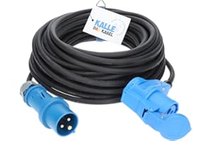 KALLE DAS KABEL CEE Verlängerung 230V Campingkabel Wohnmobil-Kabel Camping-CEE Kabel mit Camping Stecker und Winkelkupplung H07RN-F 3G 2,5mm² 5 Meter