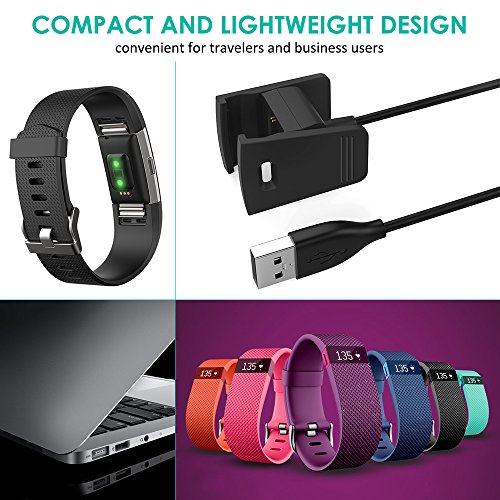 Ladegeräte USB-Kabel für Fitbit Charge 2 Wireless-Aktivität, AFUNTA im 2er-Pack Ersatz Aufladen Smart-Watch-Ladekabel - 8