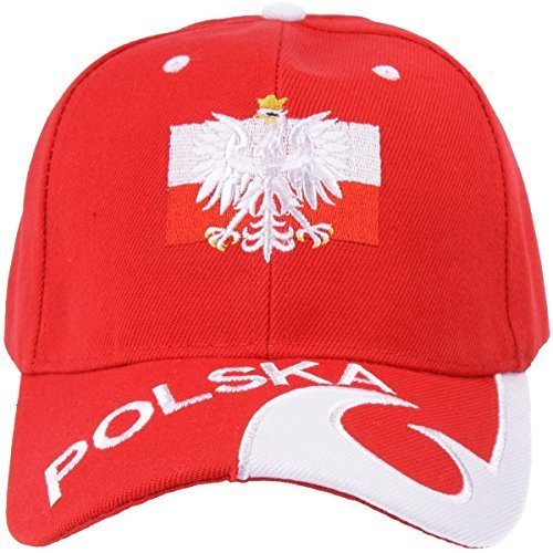 Fußball Nationalmannschaft Schirmmütze für WM und EM Verschiedene Nationen Polen Rot