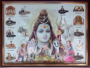 Shree Handicraft Lord Shiv Dham Golden Print Photo Frame