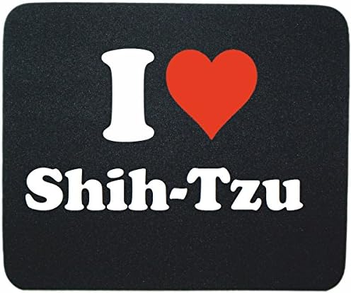 Exclusive Gift Idea: Mouse Pad "I Love Shih-Tzu" in Black, a Great gift that comes from the heart - Non-slip mousepad- Christmas Gift
