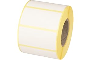 MD LABELS MDlabels Etiquetas térmicas blancas en rollo – 60 x 30 mm – 1000 unidades – adhesivo permanente, para código de barras, etiquetas blancas adhesivas para escribir