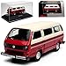 Produktbild Schuco Volkwagen T3 Dunkel Rot mit Weiss Samba Bully Bus 1979-1992 H0 1/87 Modell Auto mit individiuellem Wunschkennzeichen