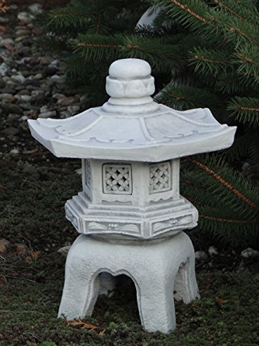 Schöne japanische Steinlaterne Yukimi Oki Gata aus Steinguss, frostfest - 4