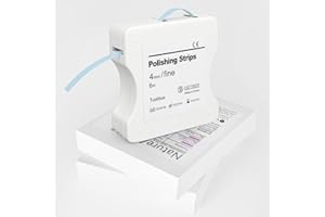NatureAqua Lucidatura dentale in resina, carta vetrata interdentale, strisce per lucidatura, misura piccolo, 30 ¦Ìm, larghezza -4 mm, spessore -6 m/rotolo, 1 scatole (blu)