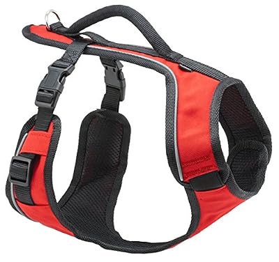 PetSafe - Harnais pour Chien Moyen EasySport (M) avec Poignée de Contrôle, Harnais Réfléchissant Ajustable et Confortable, Rembourré, Durable - Rouge