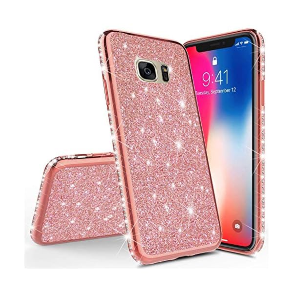 Homikon Silikon Hülle Kompatibel mit Samsung Galaxy S8 Überzug TPU Bling Glitzer Strass Diamant Schutzhülle Ultra Dünn Kratzfest Soft Flex Silikon Handyhülle Tasche Case