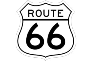 YOUNIKAT Autocollant Route 66 Blanc I 10 x 10 cm I écusson pour Moto Chopper Van Scooter réfrigérateur Ordinateur Portable ou pour la Voiture I résistant aux intempéries I kfz_523