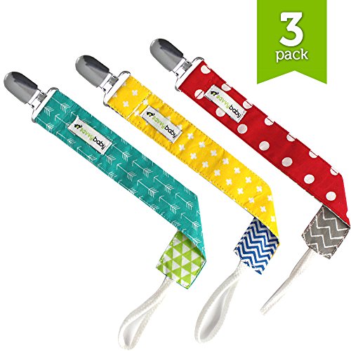 Dummy Clip - 3 Pack - Ziggy Baby 2-Sided Pacifier ClipDesign, Pacifier Holder - Best Dummy Holder for Girls & for Boys, Dummy Clip, Soothie Pacifiers, Pacifers, Baby Bibs - Perfect Baby Shower Gift
