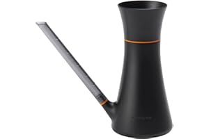 Fiskars Gießkanne mit Deckel, 1,2 l, Ohne Abnehmen des Deckels befüllbar, Höhe: 25,8 cm, Schwarz/Orange, 1071307